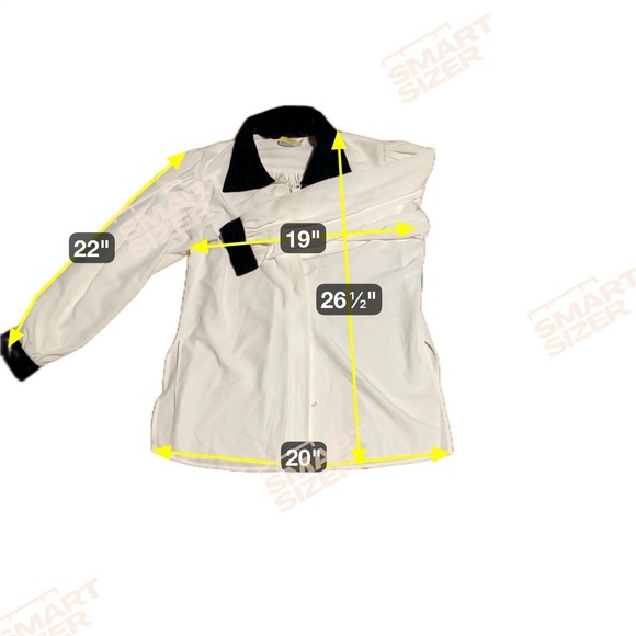 Tess White Blouse, Black Collar, Velvet Cuffs, Office Blouse, Women's Size Small - Picture 4 of 8